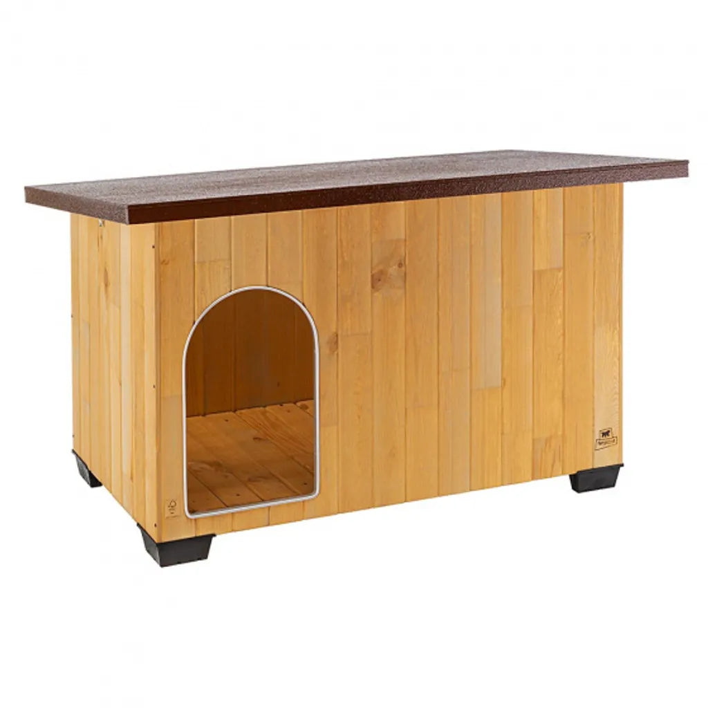 FERPLAST Hundehütte Baita 140 X 85,5 87 Cm Holz Braun