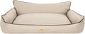  Orthopädisches Hundebett JOKER Bett Hund Sofa Schlafplatz Korb Matratze Tierbett XXL 106x80 Cm Beige Optisch Wie Leinen