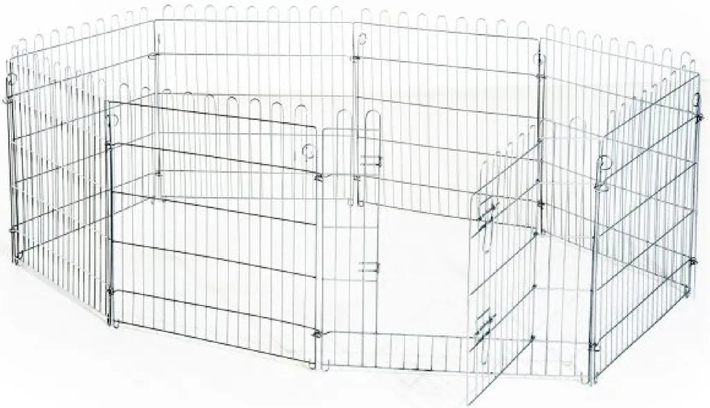  PawHut Freilaufgehege Welpenauslauf Welpenzaun Laufstall Welpengitter Für Tiere 8-teilig B63 X H60 Cm