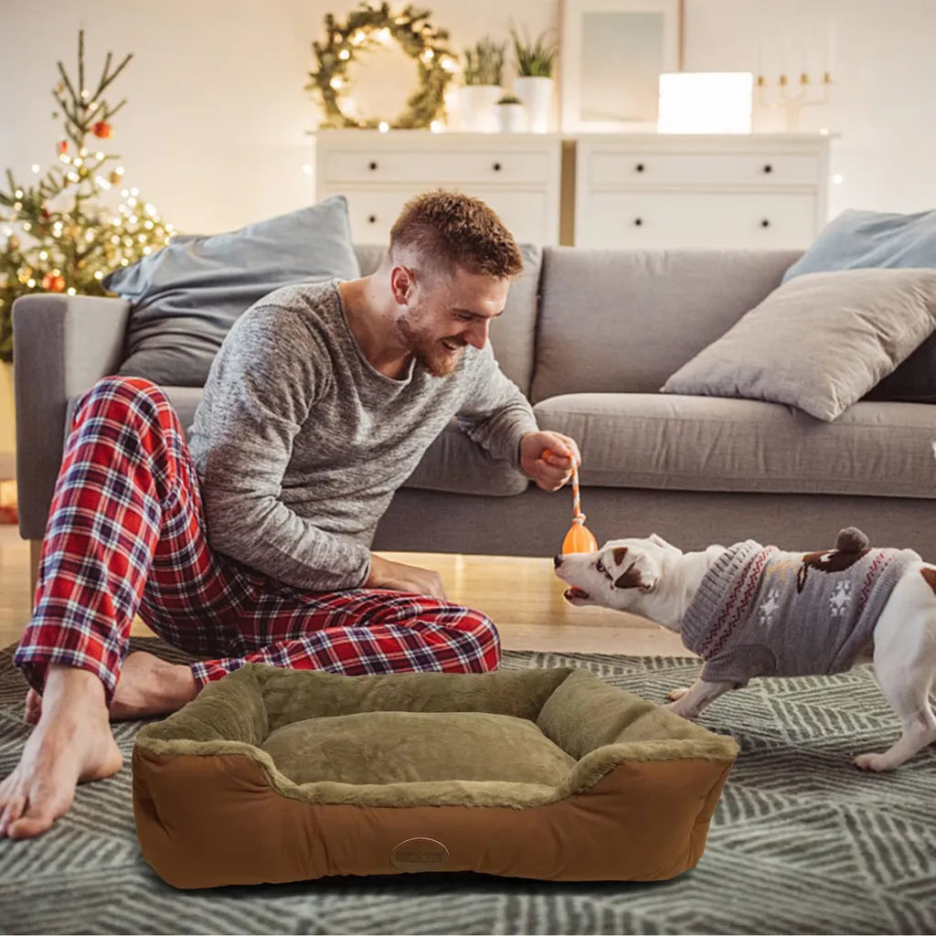  Hundebett, Grosse Hunde Körbchen, Hundesofa, Hundekissen, Hundekorb Bezug Waschbar, M 75 * 50cm