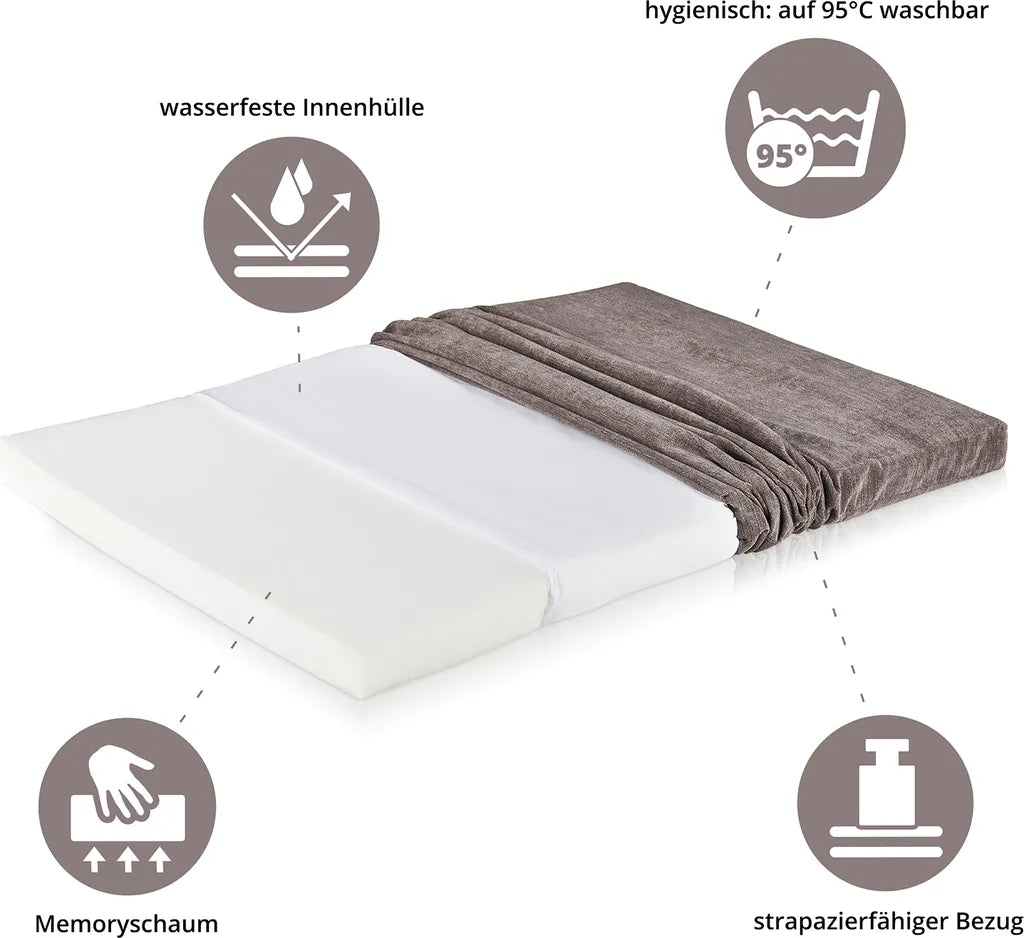  ONVAYA® Hundebett | Größe XXL | 112 X 74 X 5 Cm | 95 Grad Waschbar | Orthopädisch | Grau | Wasserdicht | Hundekissen | Liegekissen | Schlafplatz | Tierbett | Ruheplatz | Hundematte | Hundematratze