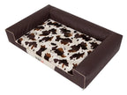  Hundebett Hundesofa Katzenbett Schlafplatz Matratze Tierbett - Victoria Lux - 118 X 78 Cm [Größe: XXL] - Braun Mit Pelz