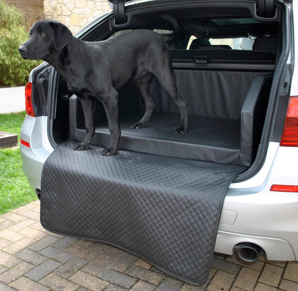 Hundebett Kofferraum Bett Schwarz L (100x80x38cm) Travel Autohundebett Schutzdecke Kunst Leder Autositz