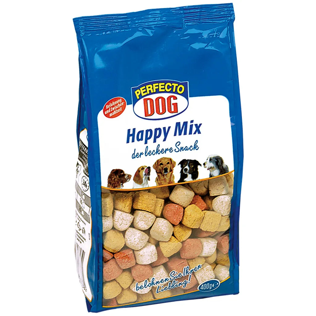  Perfecto Dog Happy Mix 400g Leckerchen Belohnung Knochen Snack Für Hunde