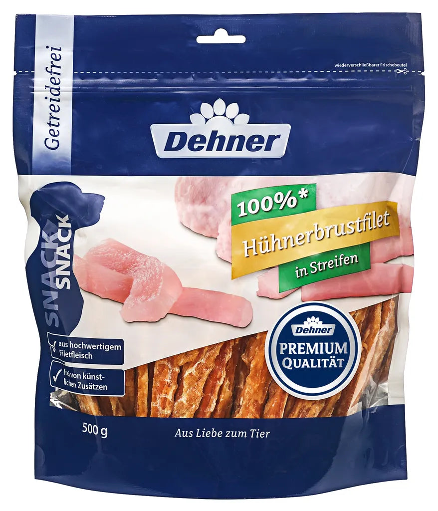  Dehner Premium Hundesnack, Hühnerbrustfilet In Streifen, 500 G