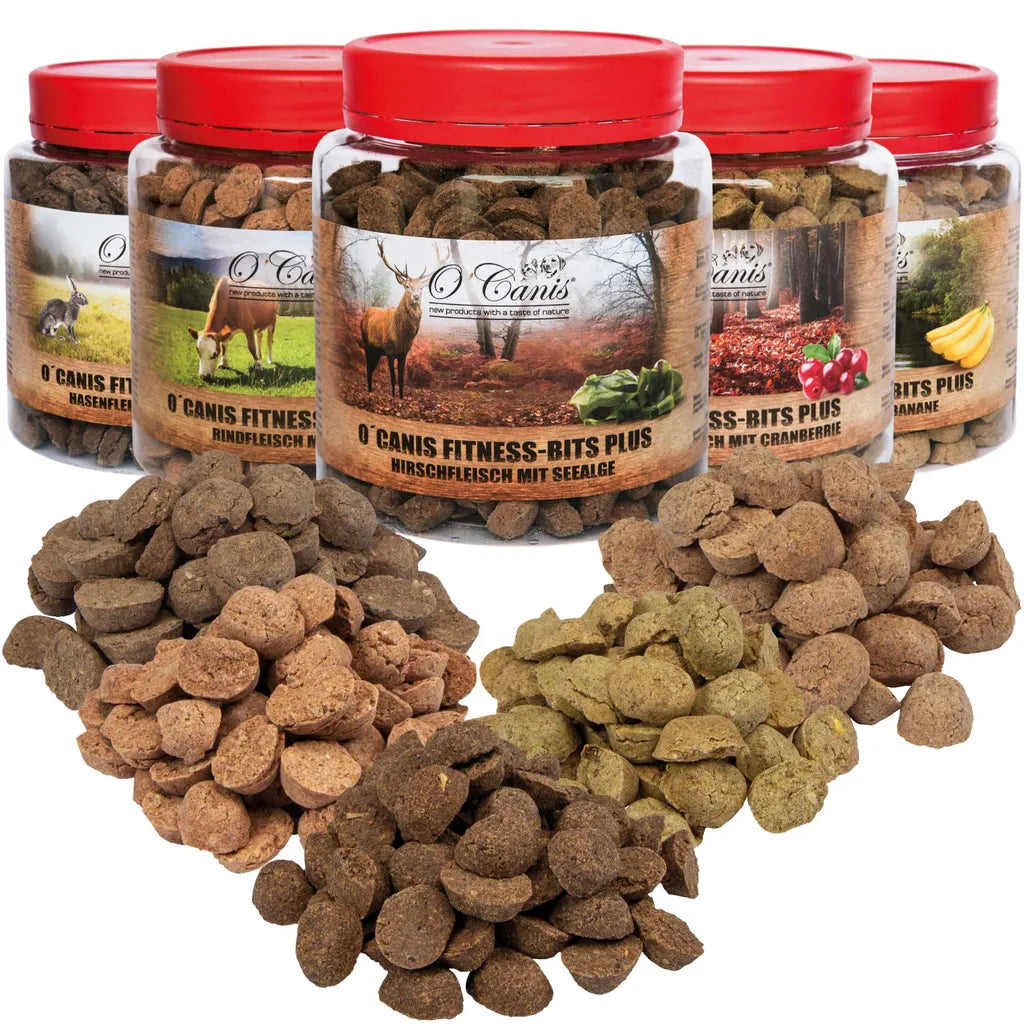  5x 300g Fitness-Bites PLUS 5 Sorten - Getreidefrei - Ohne Zucker- Hoher Fleischanteil