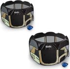  MeisterPet Welpenlaufstall Tierlaufstall 75 X 75 X 43 Cm - Hunde/ Katzen - Gratis Reisenapf Faltbare Futternapf/Wassernapf Und Tragetasche