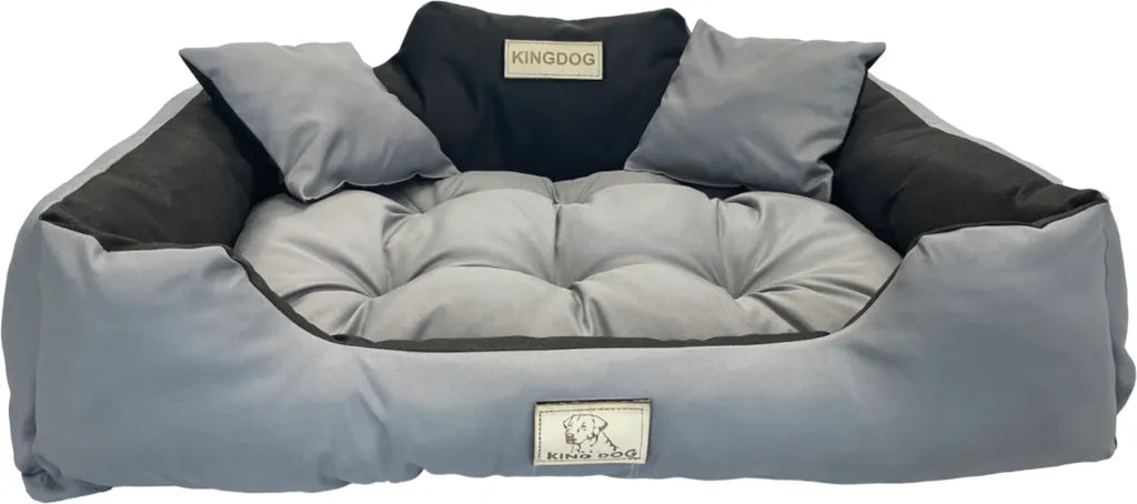  Großes Hunde- Und Katzenbett 75 X 65 Dunkelgrau - Kingdog Größe M