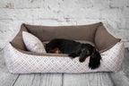  4L Textil OTTO Kuscheliges Hundebett Bezug Abnehmbar Und Waschbar Hundekorb Mittelgroße Hunde Hundekissen Flauschig Hundekörbchen Hundesofa (80x60 Cm, Boho 01)