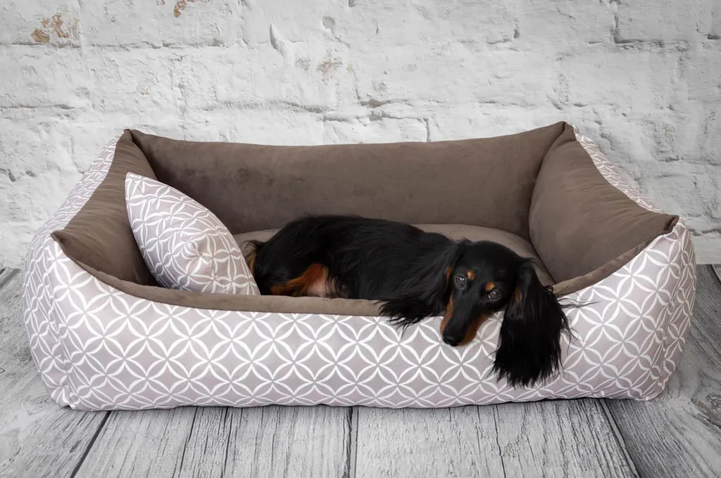  4L Textil OTTO Kuscheliges Hundebett Bezug Abnehmbar Und Waschbar Hundekorb Mittelgroße Hunde Hundekissen Flauschig Hundekörbchen Hundesofa (80x60 Cm, Boho 01)