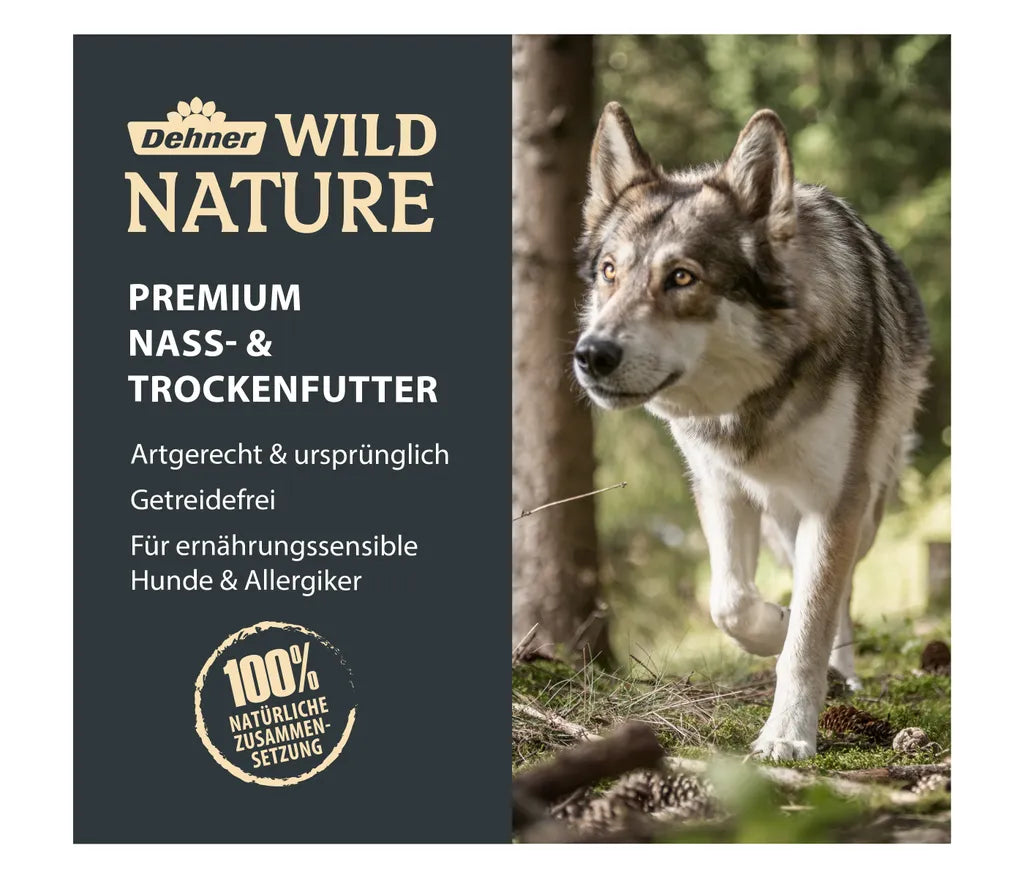  Dehner Wild Nature Hundefutter Adult, Auwald, 6 X 400 G (2.4 Kg)