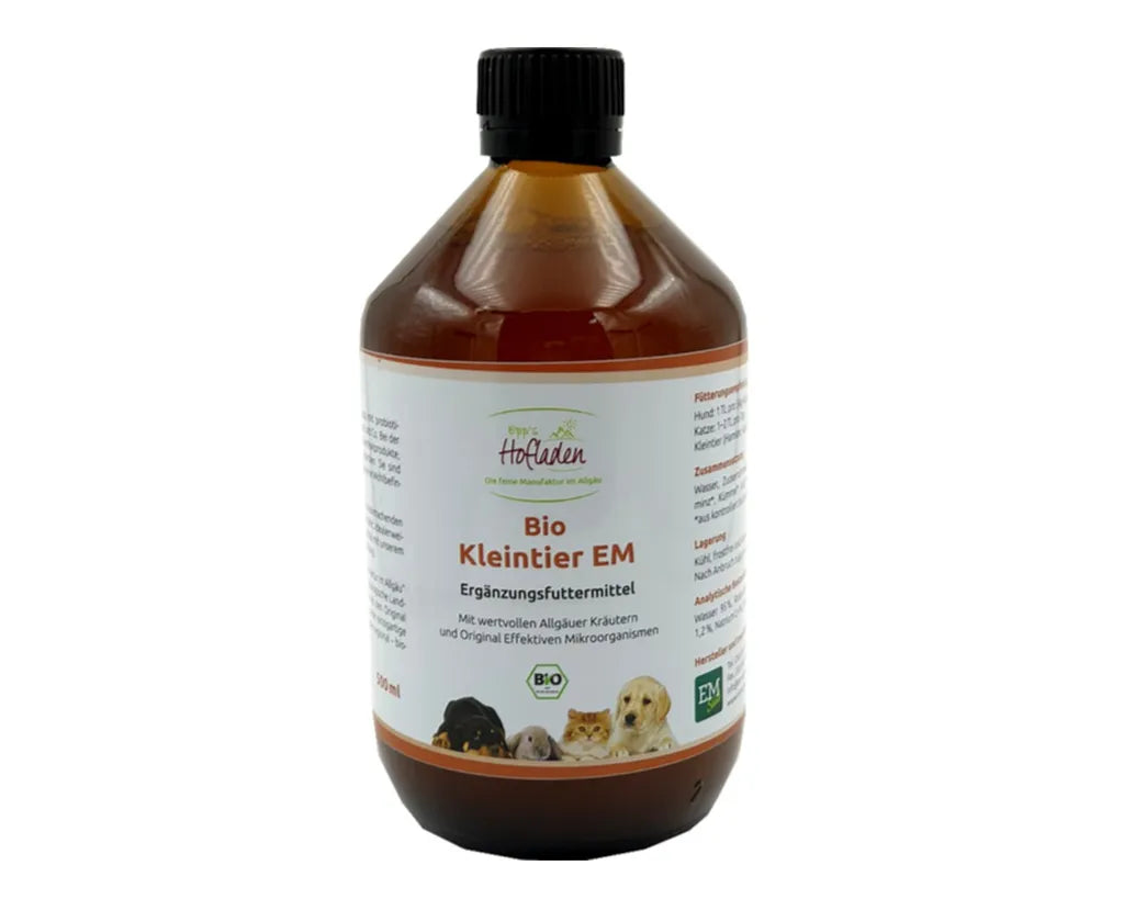  Kleintier EM - Ergänzungsfuttermittel Für Kleintiere 500ml, Mit Probiotischen Mikroorganismen Für Hunde, Katzen, Hamster Und Co.