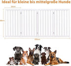  COSTWAY Absperrgitter Hunde 89cm Hoch, 4 Paneelen Schutzgitter Holz Klappbar, Treppengitter Hundeabsperrgitter Flexibel Türschutzgitter (Weiß)