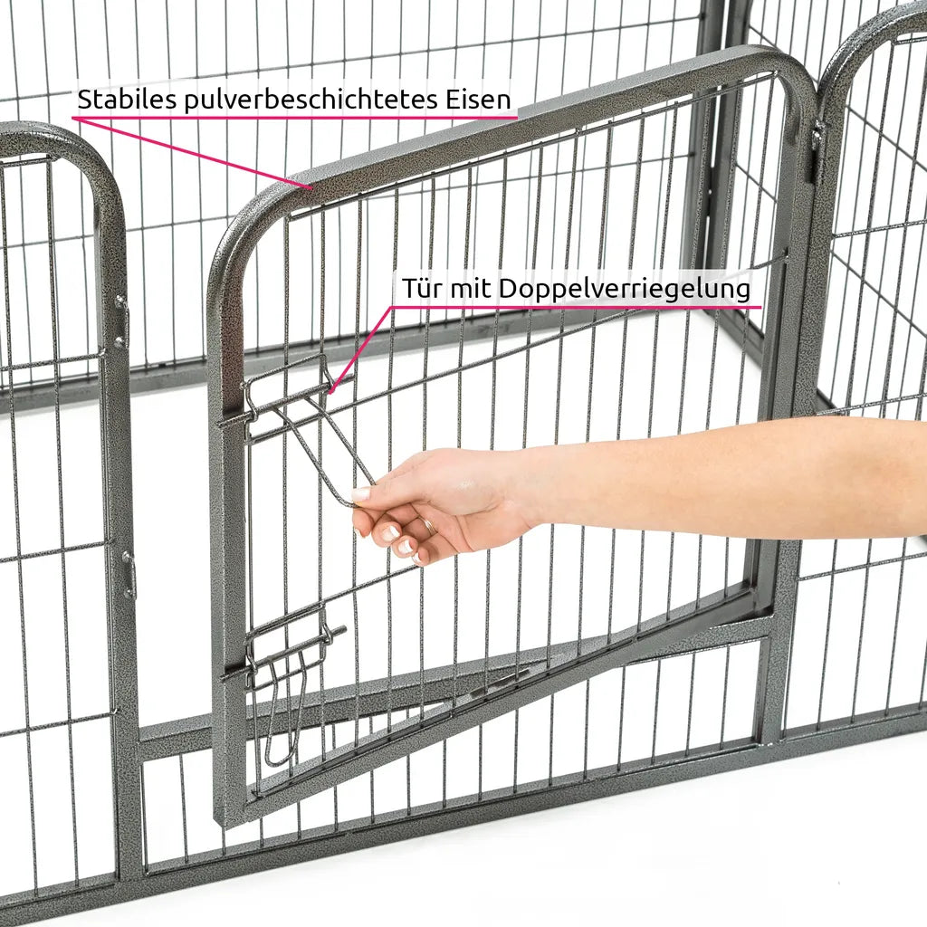  Tectake Welpenauslaufstall 4-eckig - Grau