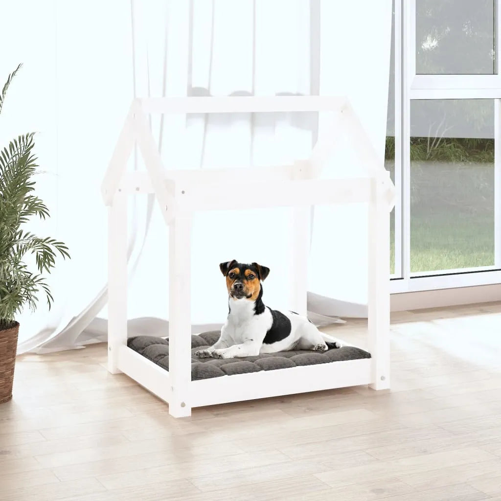  VidaXL Hundebett Weiß 61x50x70 Cm Massivholz Kiefer