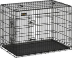 Feandrea Hundekäfig, XXL, 122 X 74,5 X 80,5 Cm, Klappbar, Mit 2 Türen, Ausziehbare Kunststoffschale, Schwarz PPD48H
