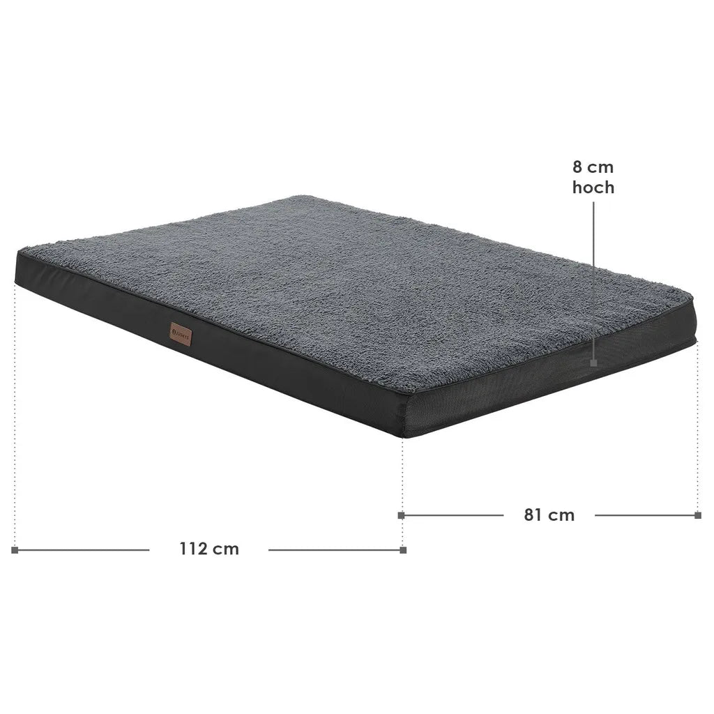  Juskys Hundebett Milow Orthopädisch 112x81cm - Hundekissen Flauschig & Stabil - Bezug Abnehmbar & Waschbar – Hundematte Für Große Hunde - Grau