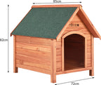  Cadoca Hundehütte FSC®-zertifiziertes Massivholz 82x72x85cm Dachluke Spitzdach Garten Hundehaus Tierhaus Wetterfest