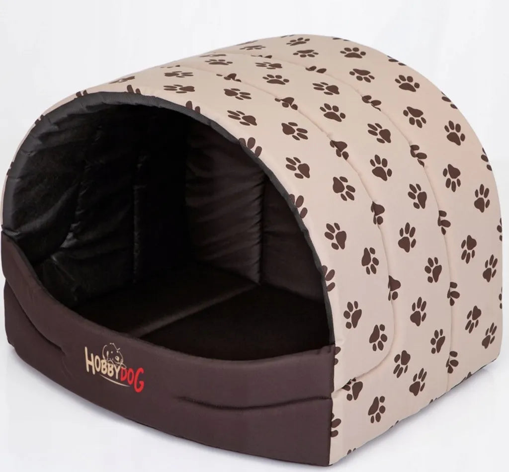  Hobbydog R4 Busbwl2 Hundehütte Souffleur Hundebett Katzenbett Schlafplatz XL Größe 4, 60 X 49 X 42 Cm Beige Mit Pfötchen