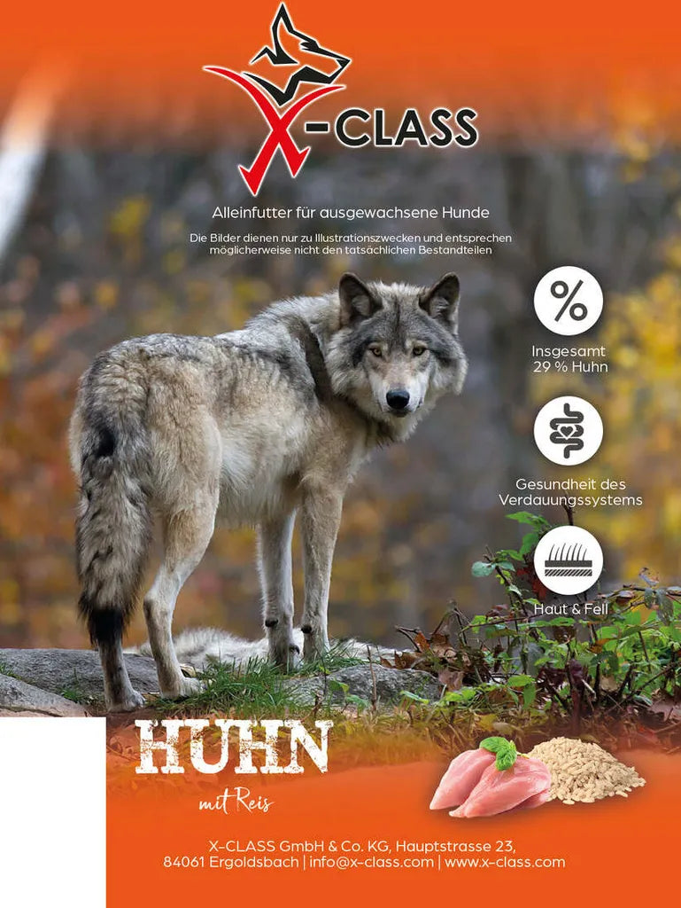  X-CLASS Huhn Mit Reis Für Ausgewachsene Hunde, Super Premium Alleinfuttermittel, 12kg