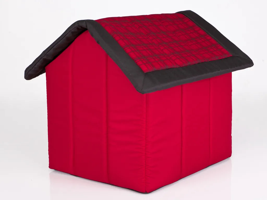  HobbyDog Hundehütte Hundebett Tierbett Katzenbett - Standard - 52 X 53 X 46 Cm [Größe: R3] - Rot Kariert