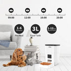  3L WIFI Elektronischer Futterautomat Futterspender Automatischer Futternapf Für Katzen Hunde Programmierbar 4 Mahlzeiten Pro Tag Netzteil / Batterie