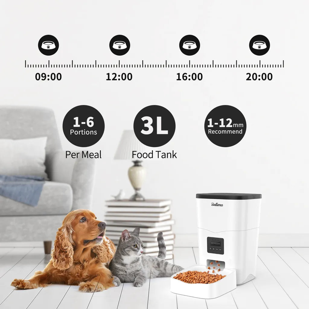  3L WIFI Elektronischer Futterautomat Futterspender Automatischer Futternapf Für Katzen Hunde Programmierbar 4 Mahlzeiten Pro Tag Netzteil / Batterie