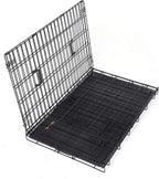  Feandrea Hundekäfig, XXL, 122 X 74,5 X 80,5 Cm, Klappbar, Mit 2 Türen, Ausziehbare Kunststoffschale, Schwarz PPD48H