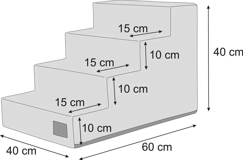  Hobbydog Hundetreppen Inari, Für Kranke Und ältere Tiere, Einganshilfe, Rampe Zwei Größen - 4 Stufen - 60 X 40 X 40 Cm [Größe: L] - Navyblau