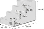  Hobbydog Hundetreppen Inari, Für Kranke Und ältere Tiere, Einganshilfe, Rampe Zwei Größen - 4 Stufen - 60 X 40 X 40 Cm [Größe: L] - Navyblau