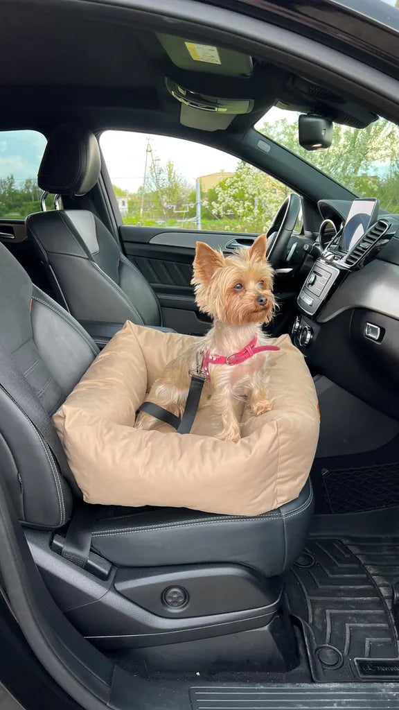  Julian Hundeautositz, Autositz Für Hunde, Autotransport Für Hunde Mit Autogurt, Farbe Creme