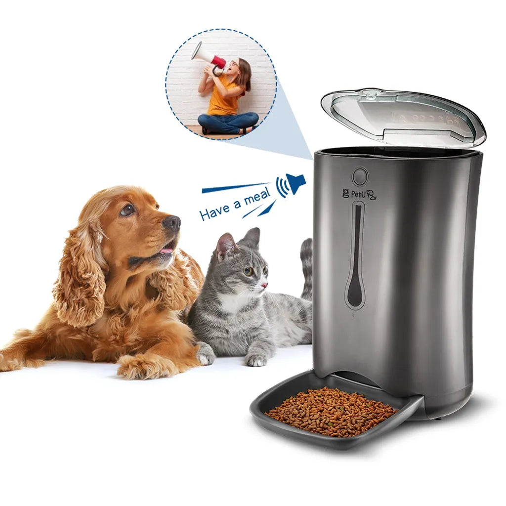  PUPPY KITTY 7L Automatischer Futterautomat Futterspender Mit Timer - Futternapf Automat Mit Timer Und LCD - Für Hund Und Katze