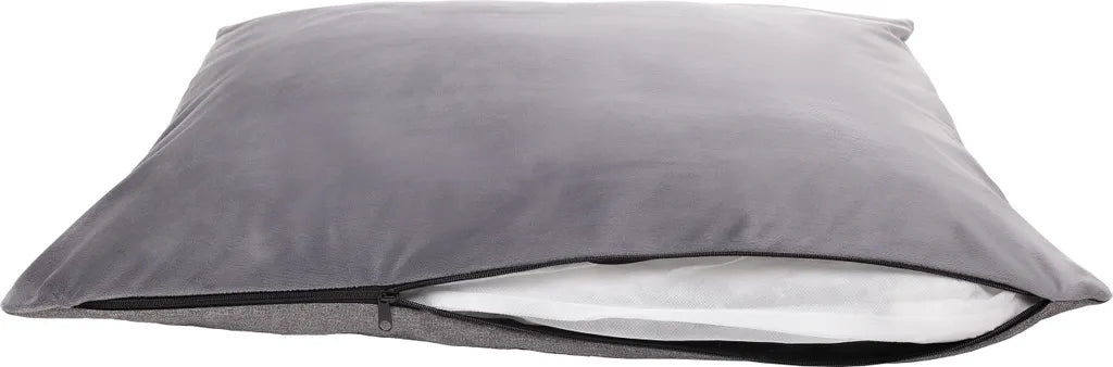  Hundebett Waschbares Hundesofa Mit Rand Und Wendekissen, Hundekissen Aus Cordura Und Samt, Grau Und Flachs 85x70 [123]
