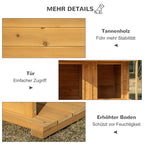  Pawhut Hundehütte Aus Massivholz Isoliertes Hundehaus Mit 2 Räume Asphaltdach Outdoor Hütte Mit Terrasse Gelb+Grün 127 X 110 X 109 Cm