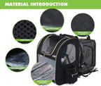 Pecute Hundetransportboxen Haustier Rucksack Hunderucksack Bis 5kg,mit Transparentes Fenster Schwarz,Erweiterbar Faltbar, Für Hunde Katzen Haustiere(34 * 27 * 42cm)