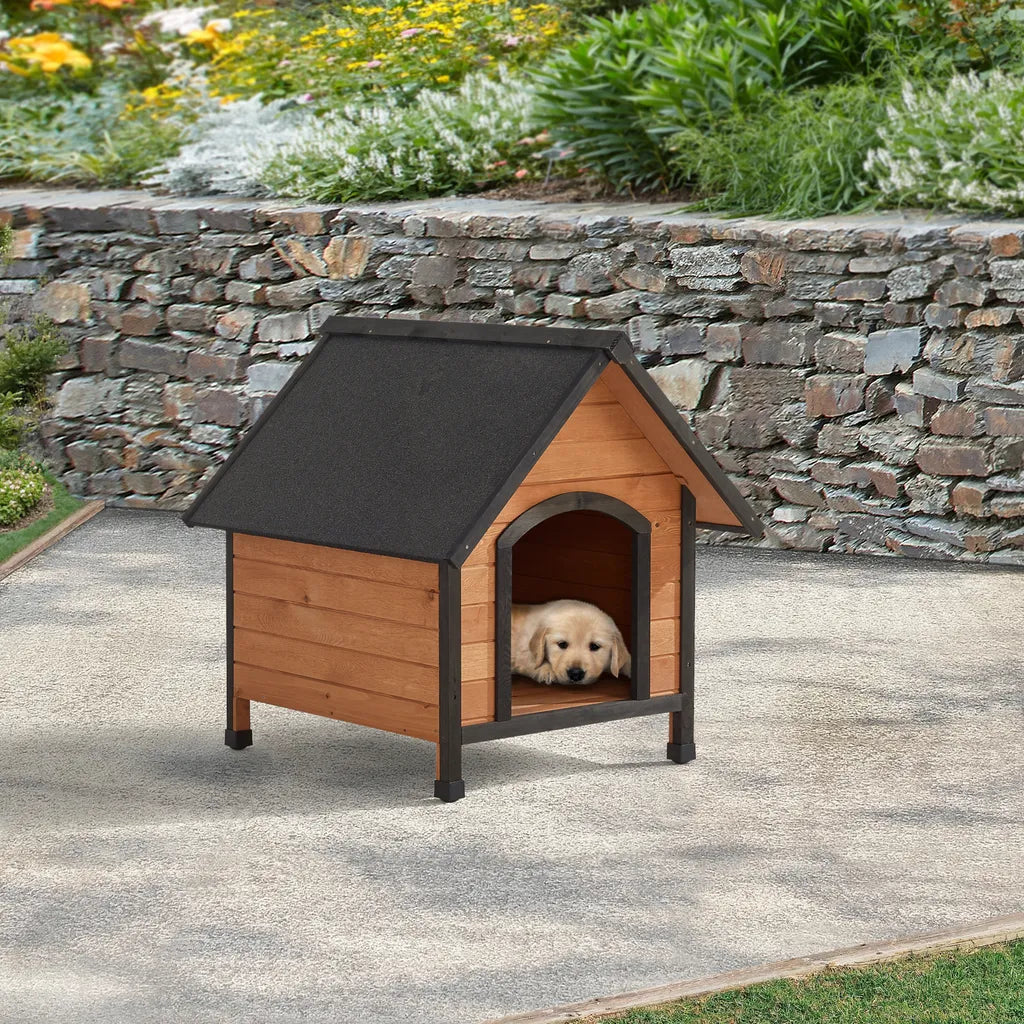  Hundehütte Hundsheim 83x78x88cm Aus Tannenholz Mit Bitumendach Natur Schwarz