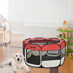 Mucola Welpenlaufstall Rot Faltbar Welpenauslauf Tierlaufstall Gehege Hunde Laufstall