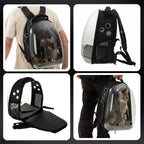  RUCKSACKTRANSPORTER FÜR CAT SPACE BACKPACK | Haustierträger Transparenter Rucksack Tragbare Hunde Und Katzen Outdoor-Tragetasche Atmungsaktives Kapsel-Design 180-Grad-Besichtigung Für Haustiere Reisen, Gehen
