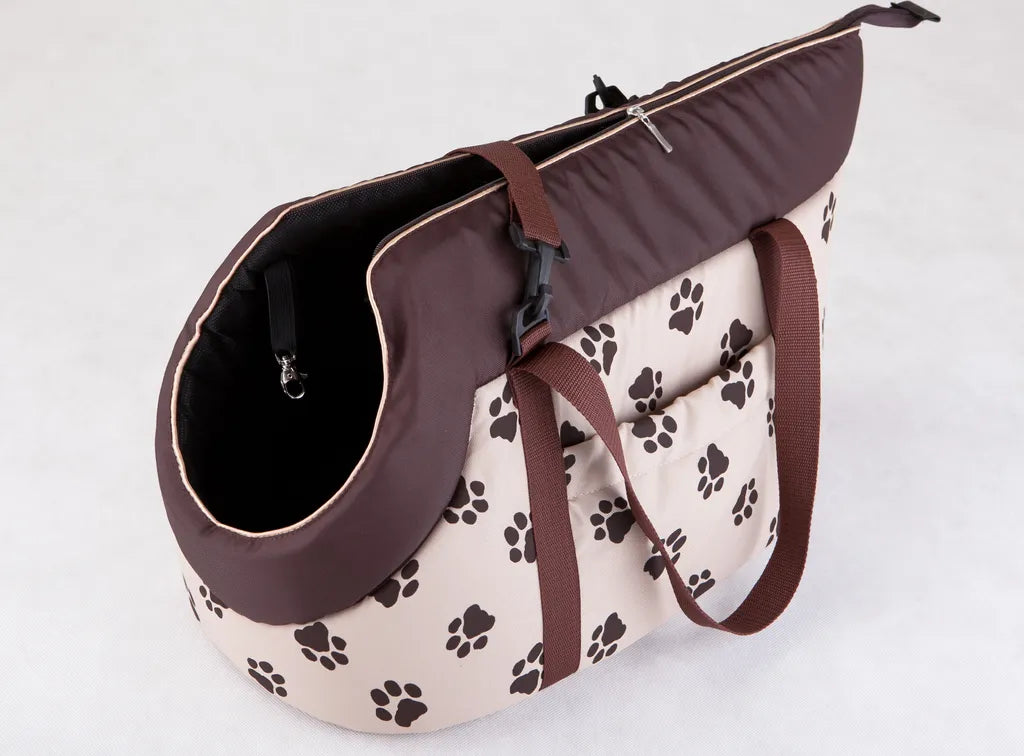  HobbyDog Hundetragetasche Hundetransporttasche Transporttasche Tragetasche - Größe: XL - Beige Mit Pfoten
