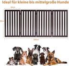  COSTWAY Absperrgitter Hunde 89cm Hoch, 4 Paneelen Schutzgitter Holz Klappbar, Treppengitter Hundeabsperrgitter Flexibel Türschutzgitter (Braun)