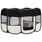 VidaXL Faltbarer Welpenlaufstall Mit Tragetasche Schwarz 145x145x61 Cm