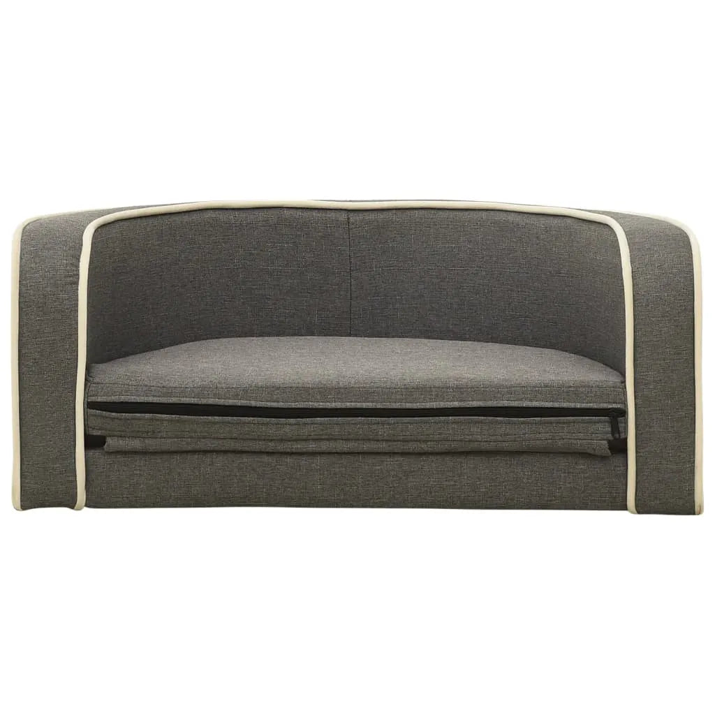  VidaXL Klappbares Hundesofa 76x71x30 Cm Waschbare Kissen Leinen Grau