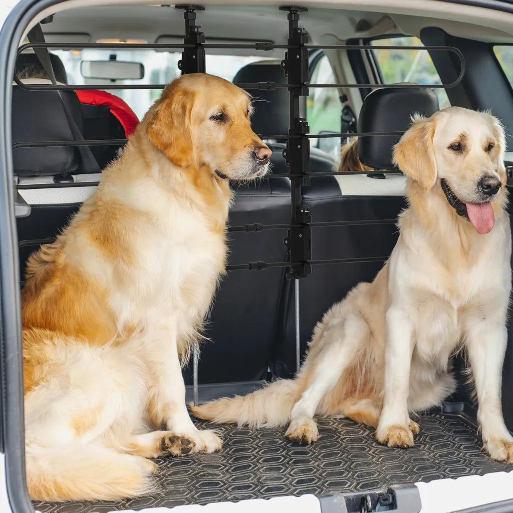 PawHut Hundeschutzgitter Auto, Verstellbares Trenngitter Für Hunde, Universal Kofferraum Hundegitter, Autotrennwand, Kofferraumgitter, Stahl, 89-150 X 76-124 Cm