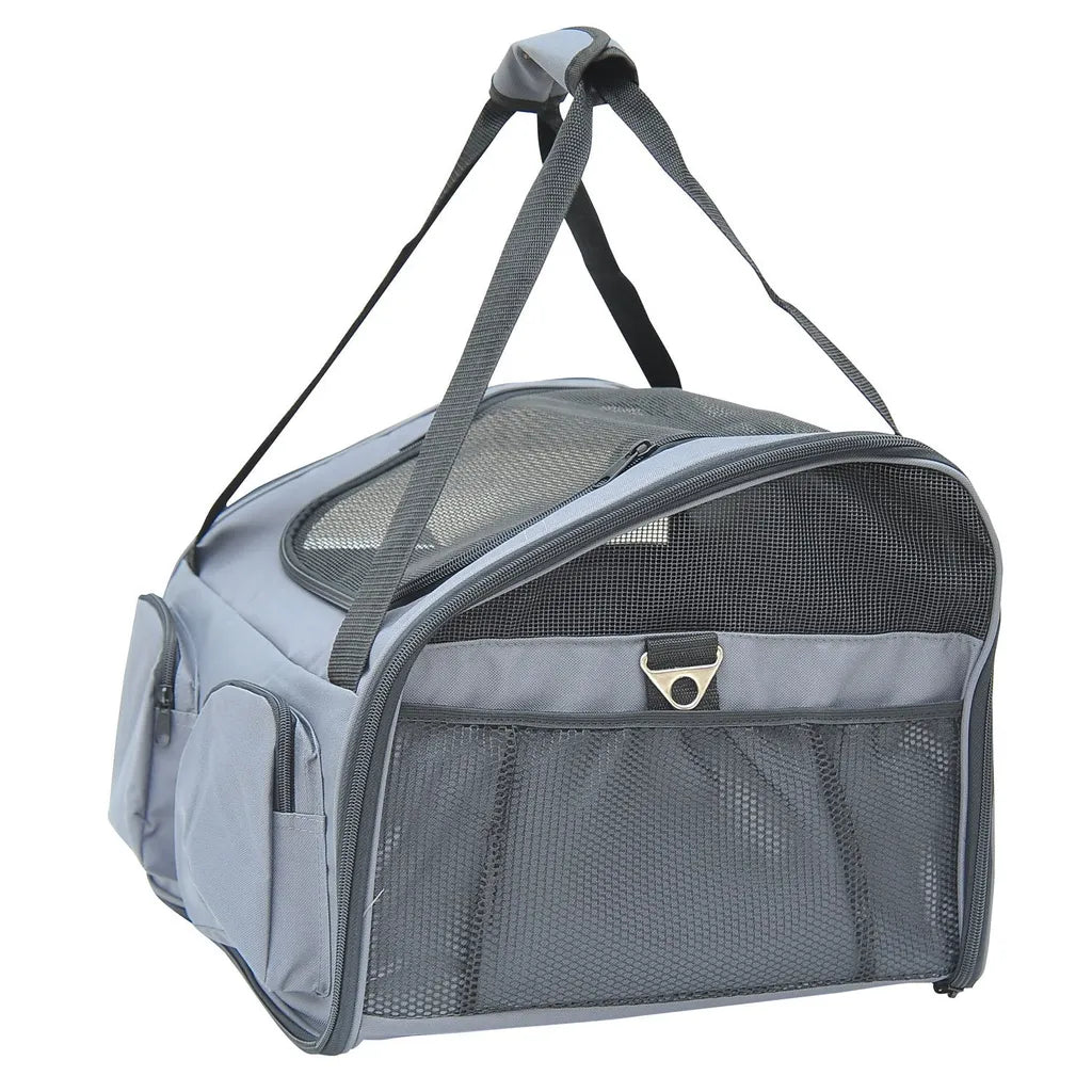  PawHut Hundetasche Auto Hundebox Transportbox Tragetasche Autositz Katze 41 X 34 X 30cm Oxford Gewebe Grau