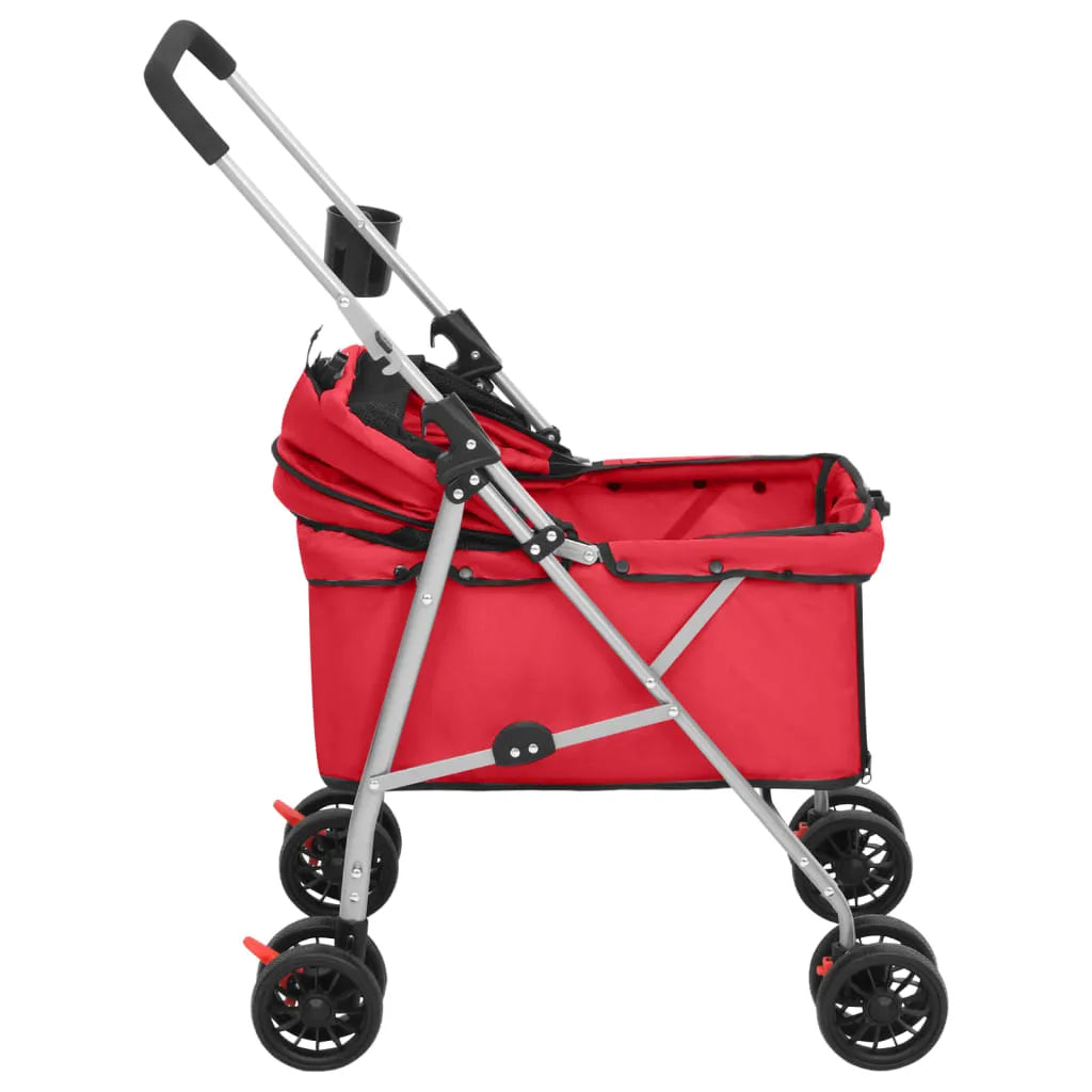  VidaXL Hundewagen Faltbar Rot 76x50x100 Cm Oxford-Gewebe