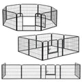  Juskys Welpenauslauf 160 X 160 X 60 Cm – Welpenlaufstall 8-teilig Aus Metall – Freigehege Mit Tür – Welpengitter Für Hunde, Hasen & Kleintiere