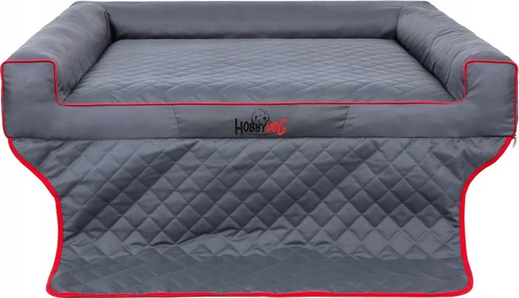  VIKI TRUNK Hobbydog Das Lager - Bett, Die Couch Für Einen Hund Zum Kofferraum, R2 - 100 X 80 X 20 Cm, Grau