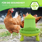  Futterautomat Mit Füßen, 4 Kg Grün I Hühner, Geflügel Futterspender I Automatischer Spender Für Hühnerfutter I Futterstation Aufhängbar I Wasserdichter Automat I Zubehör Zucht, Farming