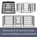  Juskys Welpenauslauf Plus 160 X 160 X 80 Cm – Welpenlaufstall 8-teilig Aus Metall – Freigehege Mit Tür – Welpengitter Für Hunde, Hasen & Kleintiere