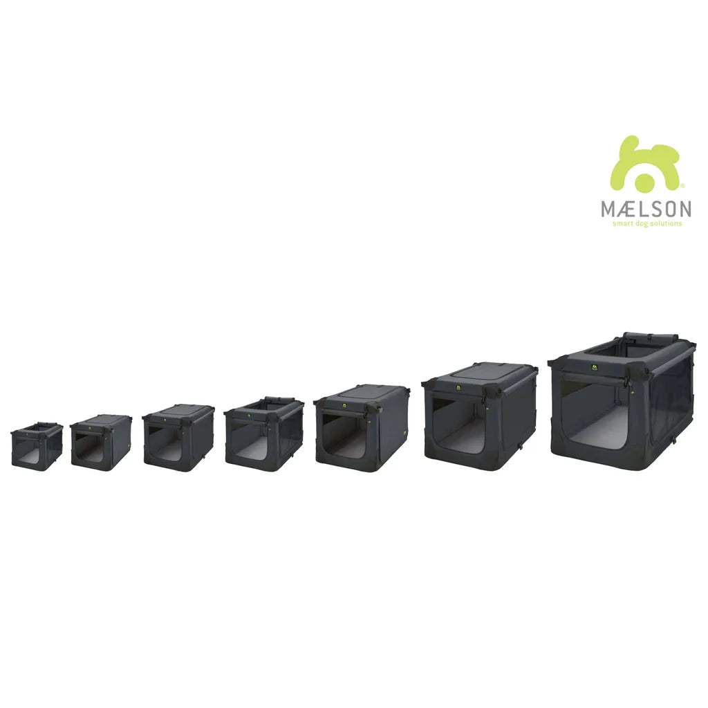  MAELSON Soft Kennel Transportbox, Faltbar - Anthrazit - 82 X 59 X 59